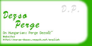 dezso perge business card